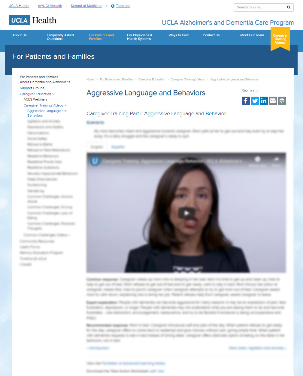 Aggressive Language and Behaviors