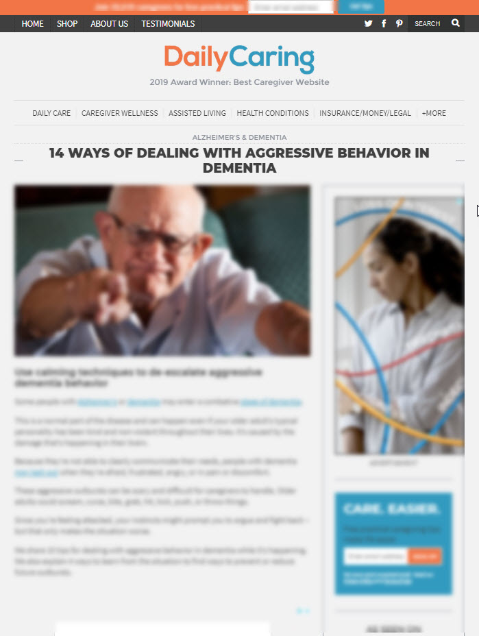 14 Ways of Dealing With Aggressive Behavior in Dementia