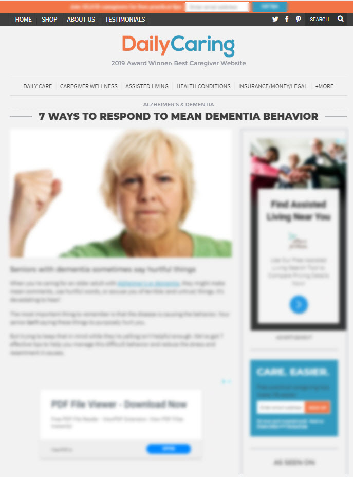 7 Ways To Respond To Mean Dementia Behavior