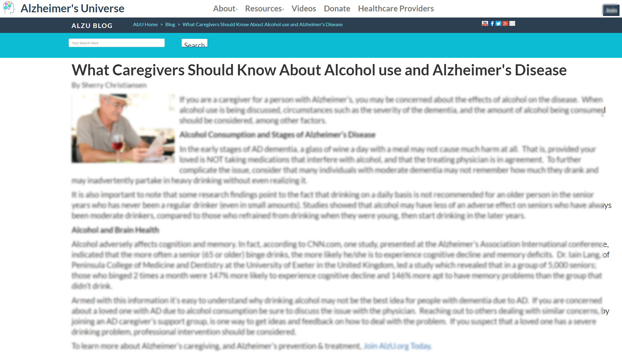 What Caregivers Should Know About Alcohol Use and Alzheimer's Disease