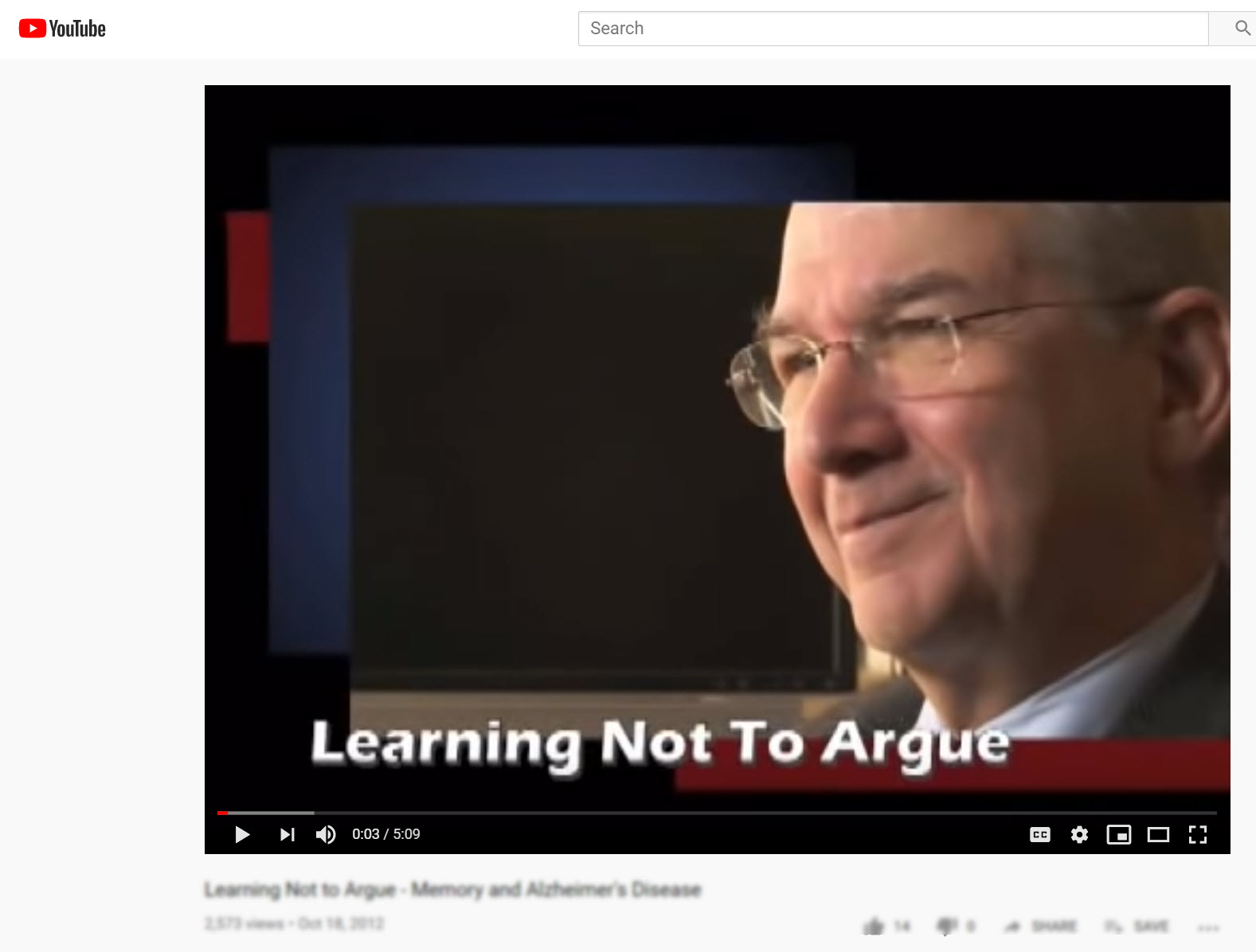 Learning Not to Argue - Memory and Alzheimer's Disease