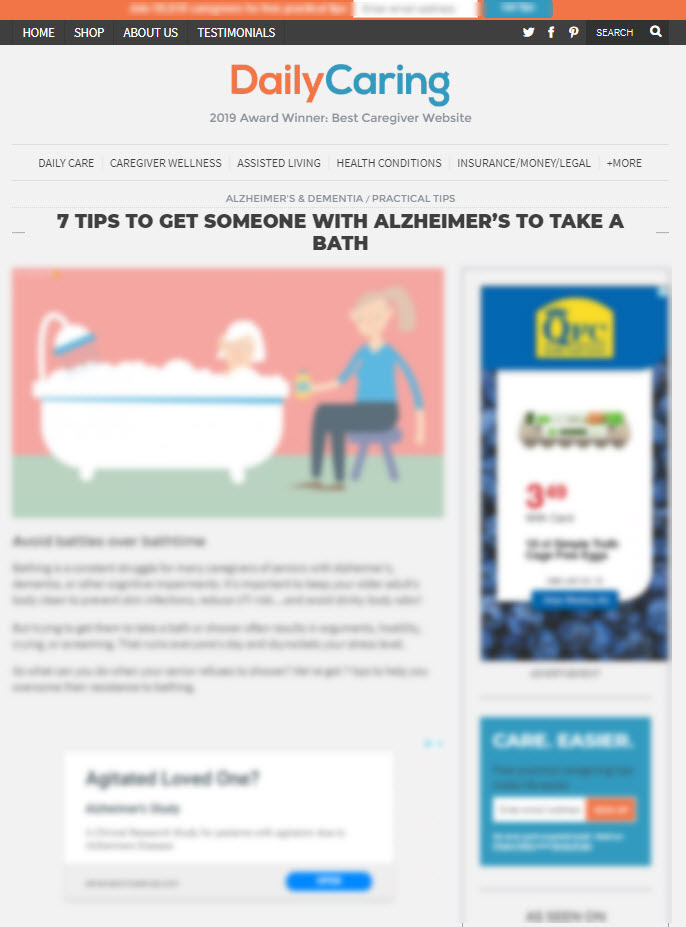 7 Tips to Get Someone with Alzheimer's to Take a Bath