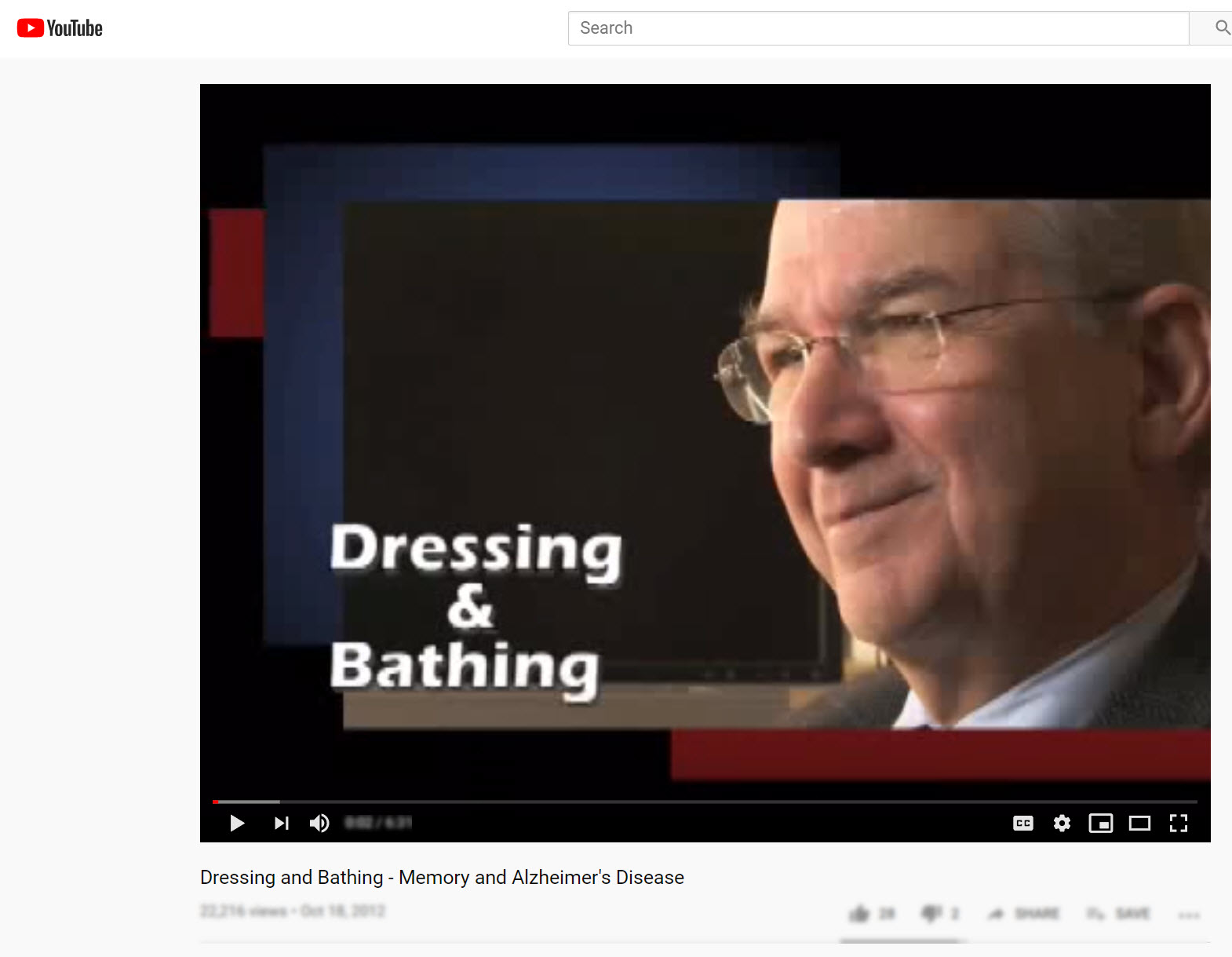 Dressing and Bathing - Memory and Alzheimer's Disease