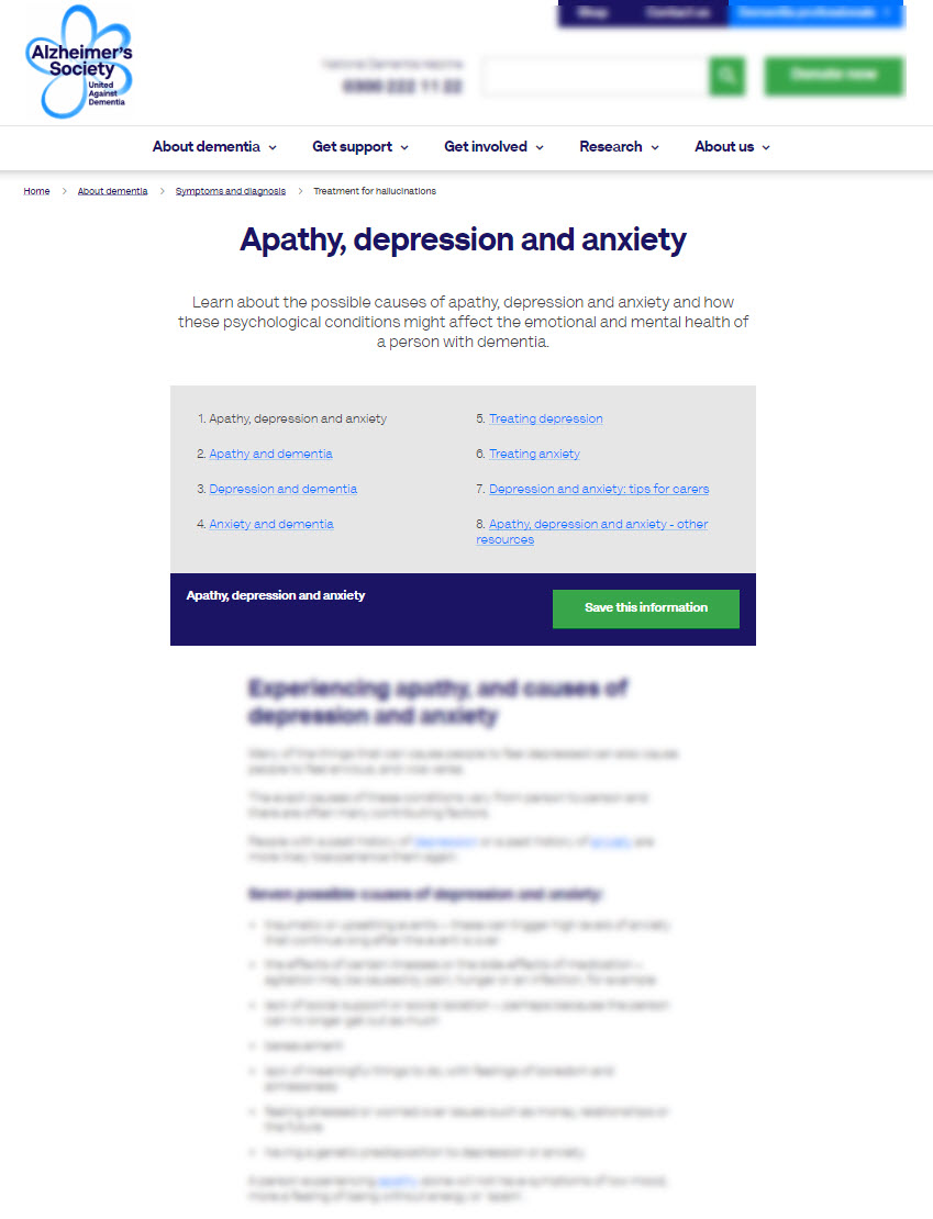 Apathy, Depression and Anxiety