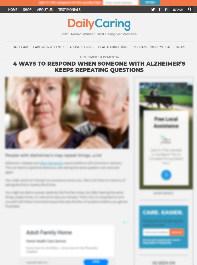 4 Ways to Respond When Someone With Alzheimer's Keeps Repeating Questions