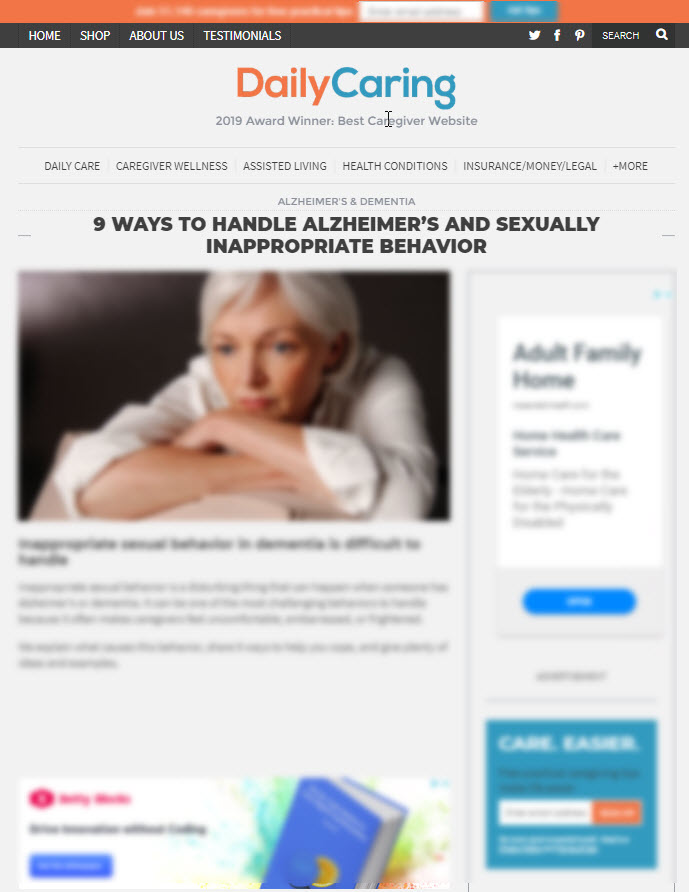 9 Ways to Handle Alzheimer's and Sexually Inappropriate Behavior