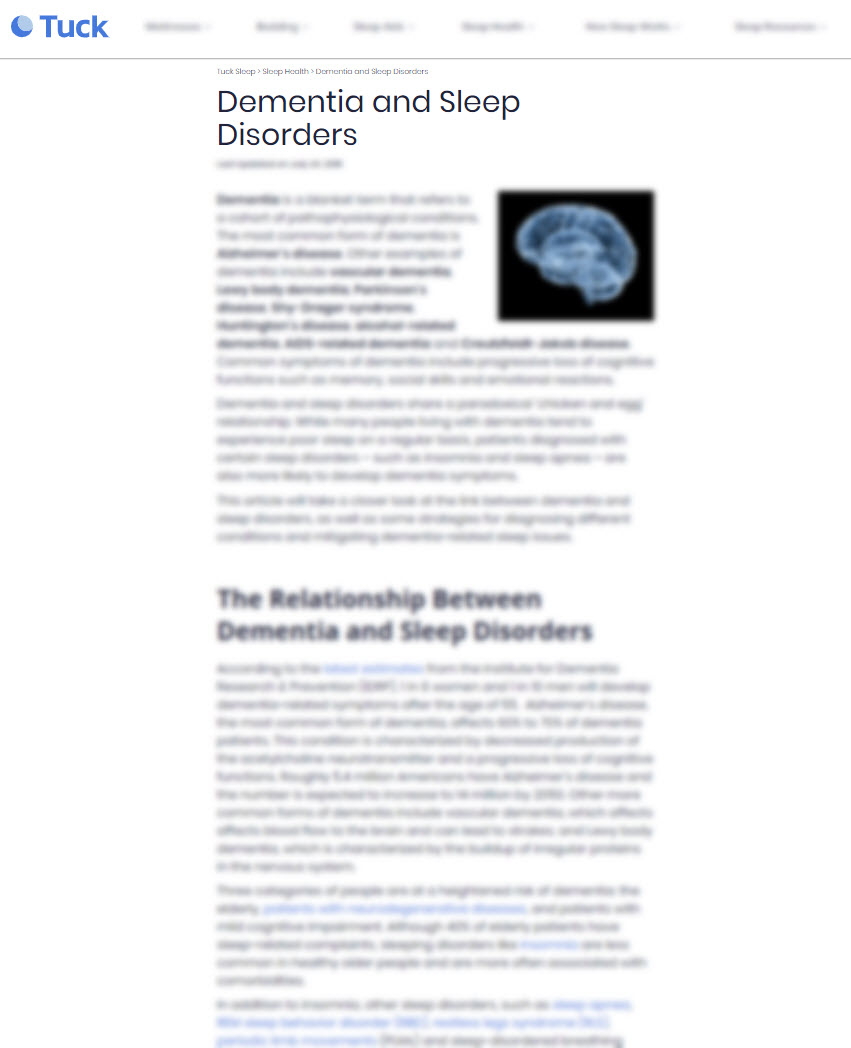 Dementia and Sleep Disorders