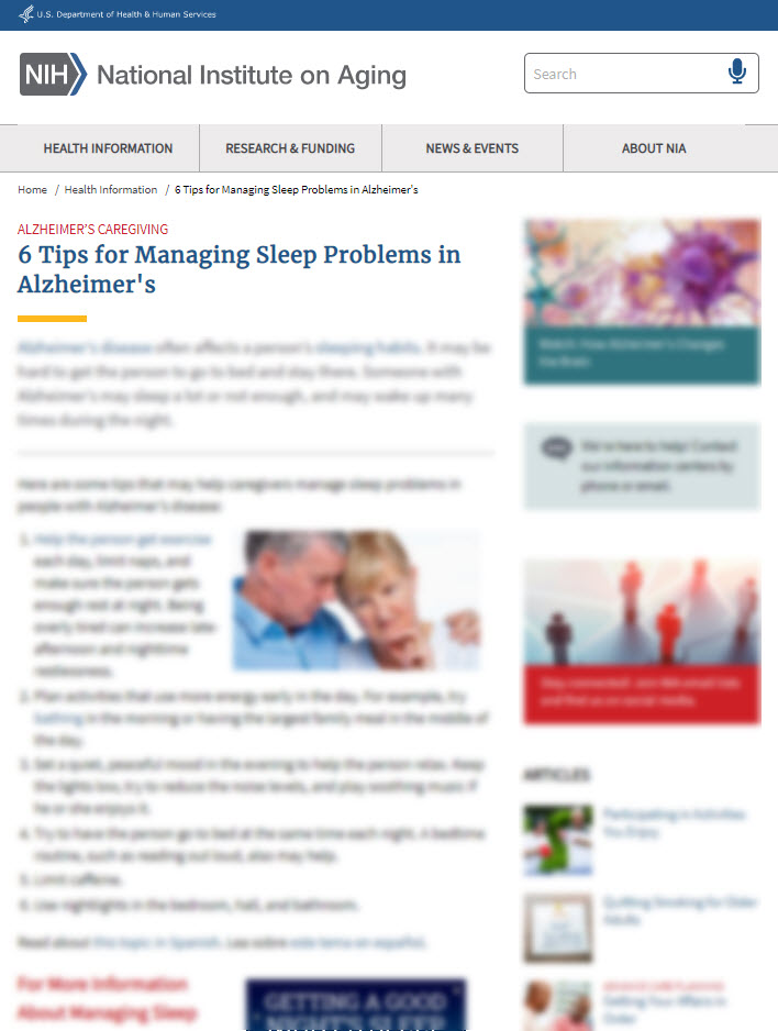 6 Tips for Managing Sleep Problems in Alzheimer's