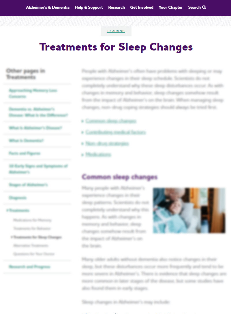 Treatments for Sleep Changes