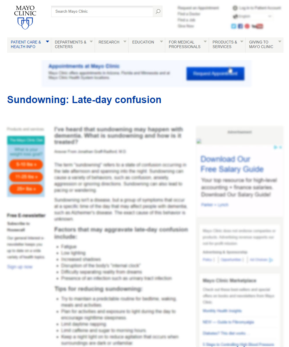 Sundowning: Late-Day Confusion