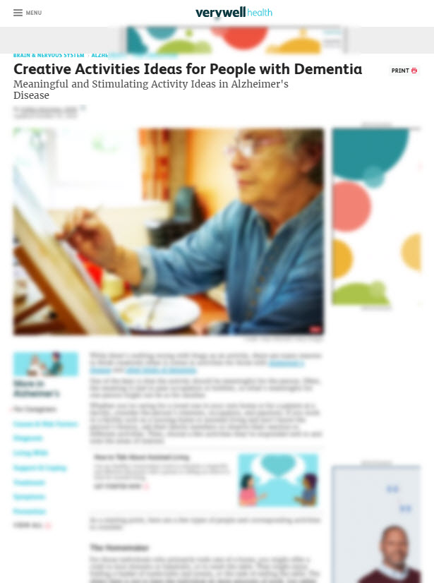 Creative Activities Ideas for People with Dementia