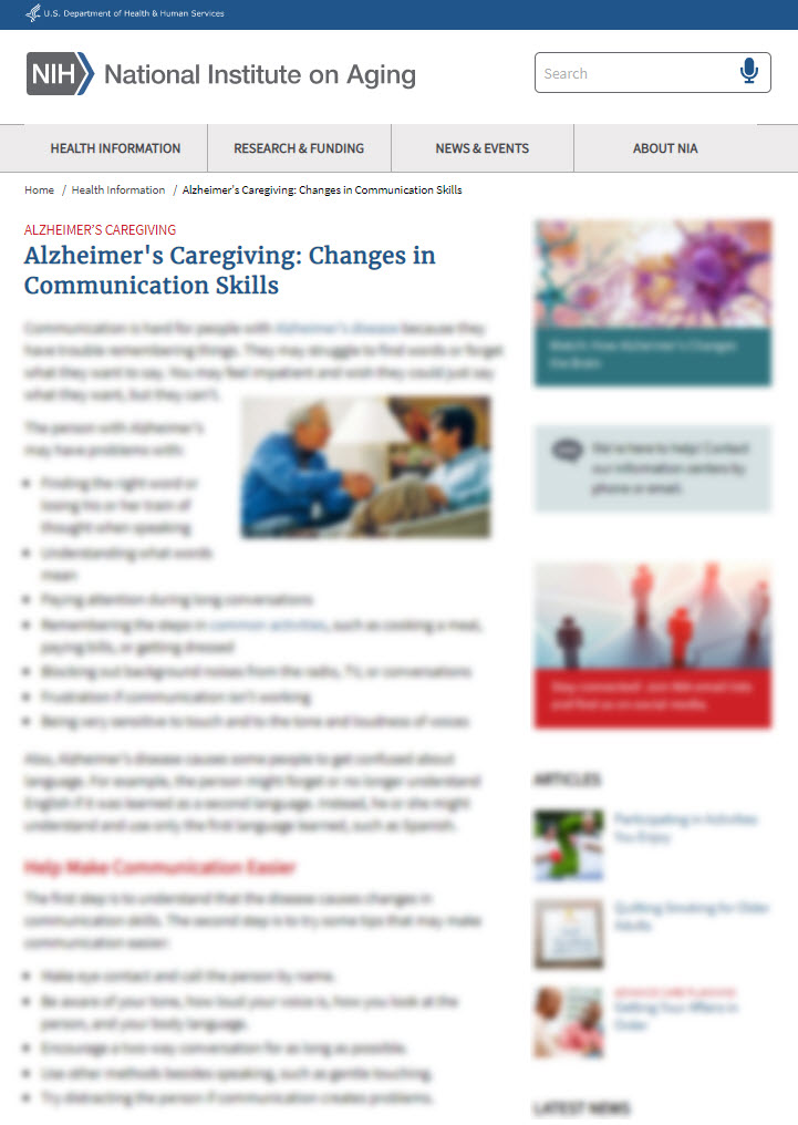 Alzheimer's Caregiving: Changes in Communication Skills