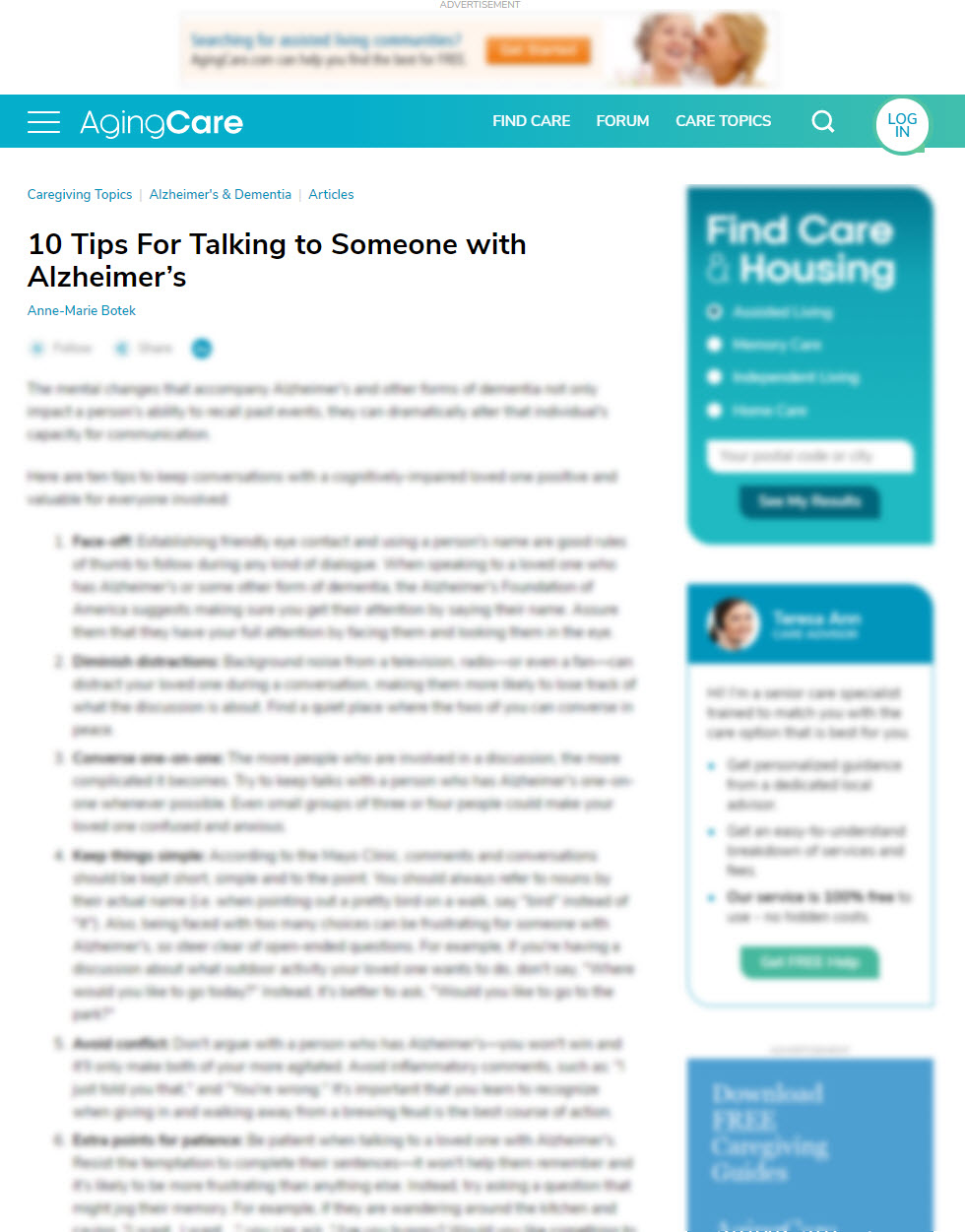 10 Tips For Talking to Someone with Alzheimer’s