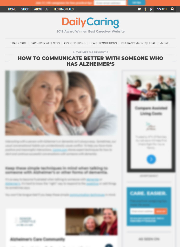 How to Communicate Better With Someone Who Has Alzheimer's