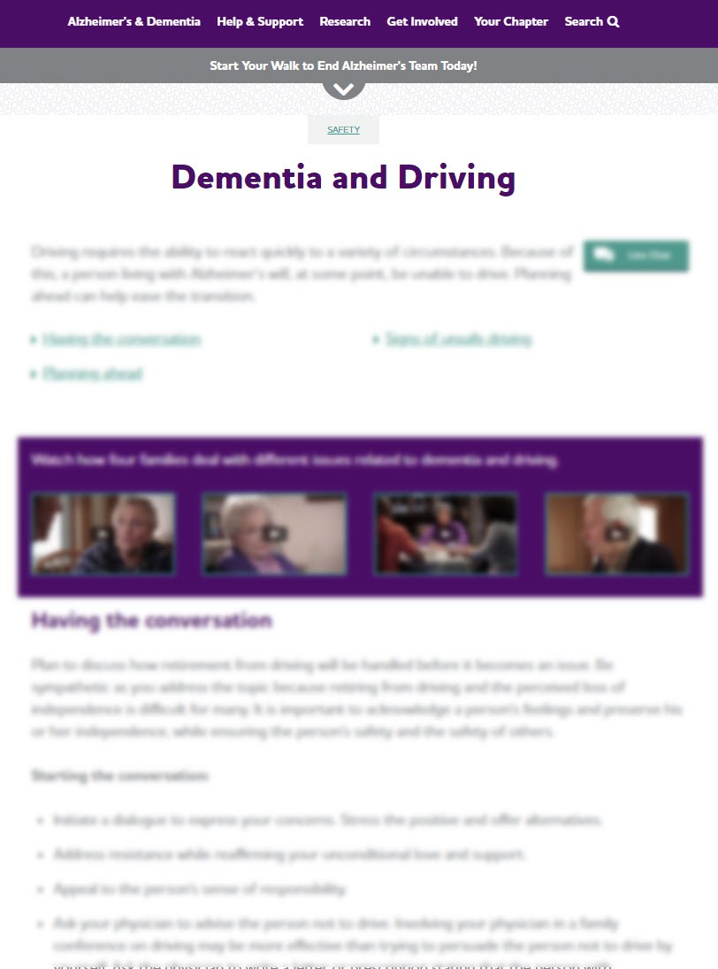 Dementia and Driving
