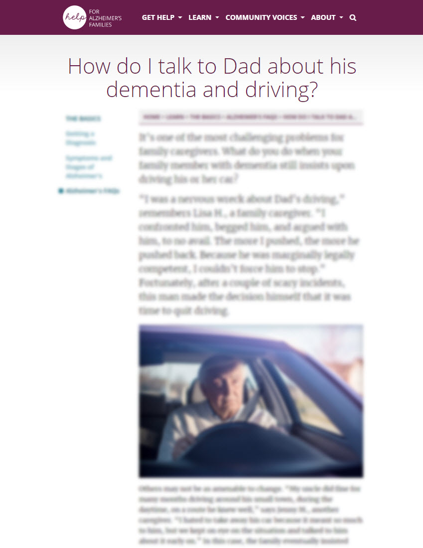How Do I Talk to Dad About His Dementia and Driving?