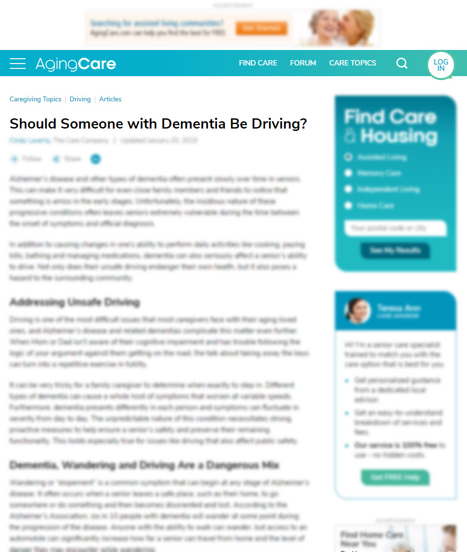 Should Someone with Dementia Be Driving?