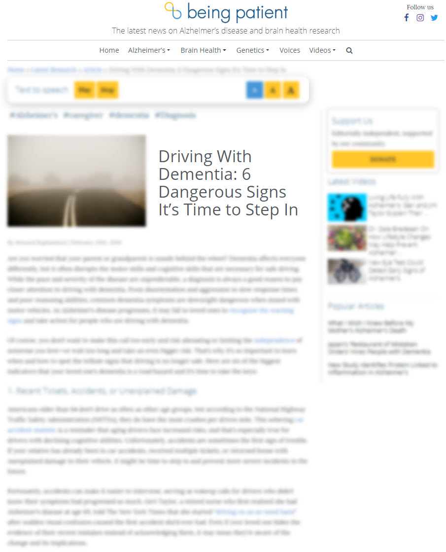 Driving With Dementia: 6 Dangerous Signs It’s Time to Step In