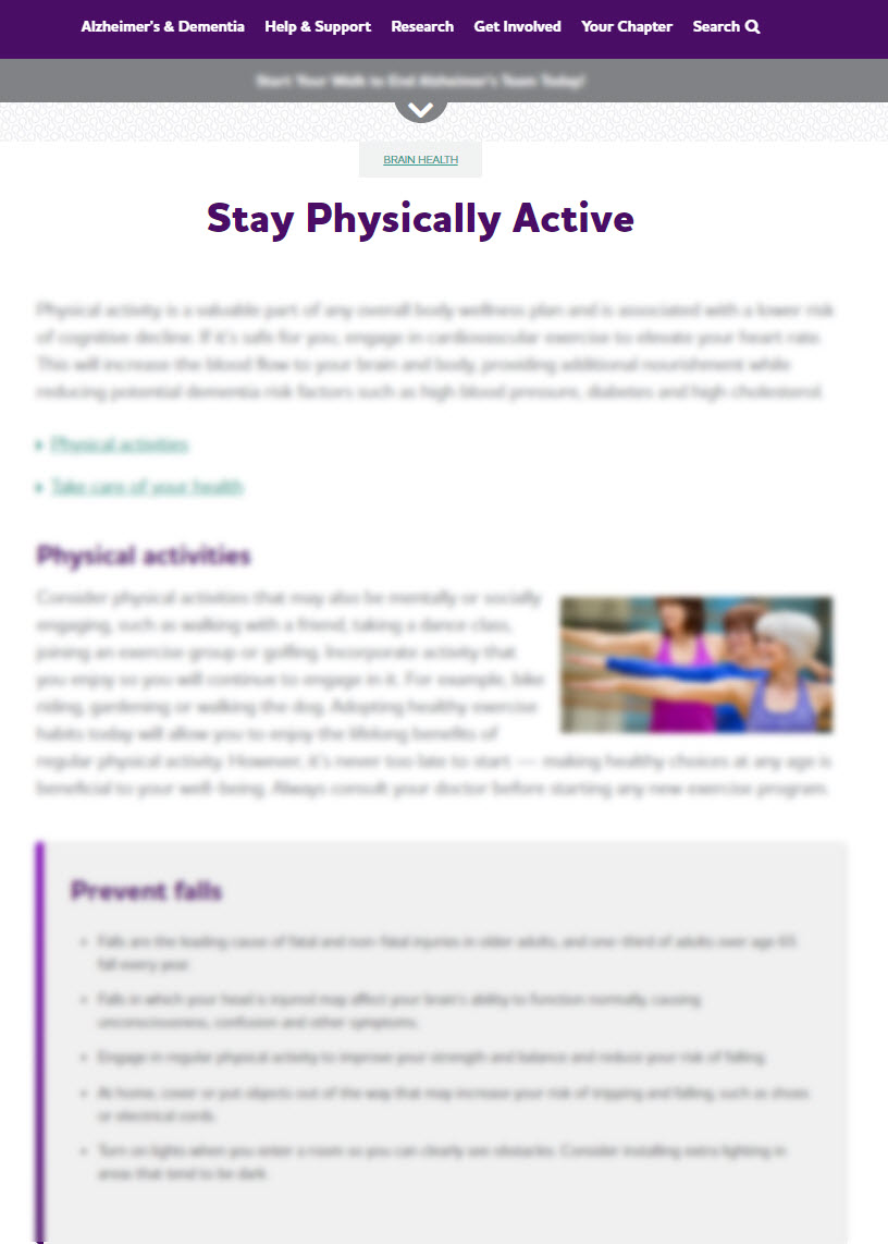 Stay Physically Active