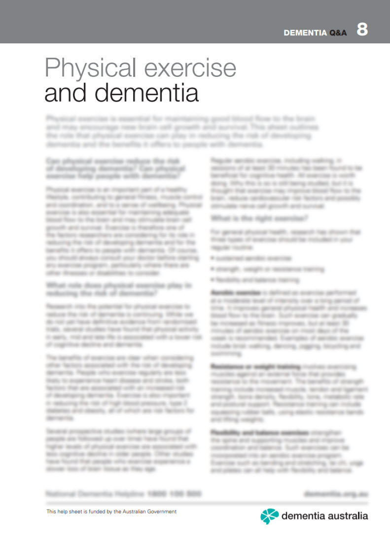 Physical Exercise and Dementia