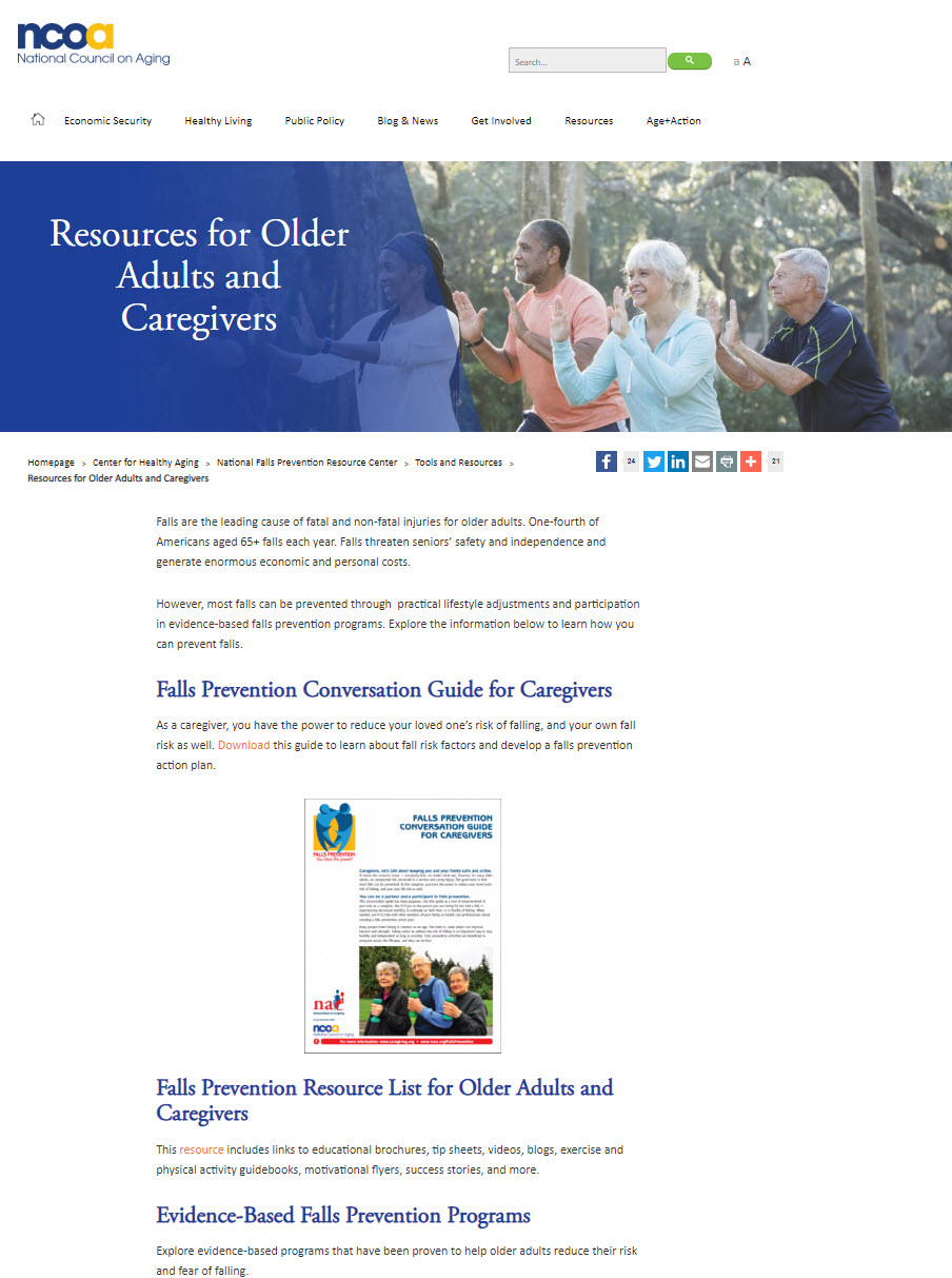 Resources for Older Adults and Caregivers