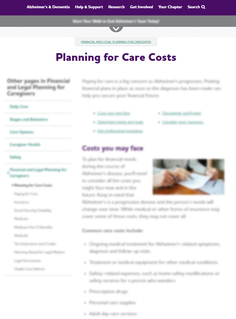 Planning for Care Costs