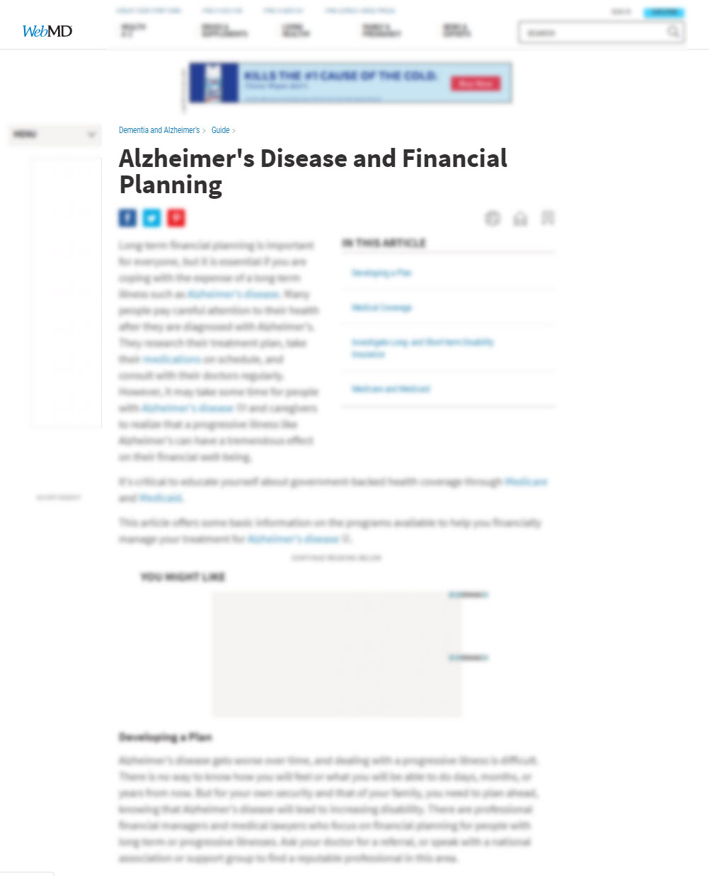 Alzheimer's Disease and Financial Planning