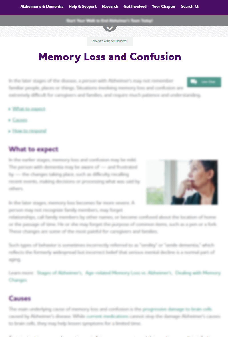 Memory Loss and Confusion