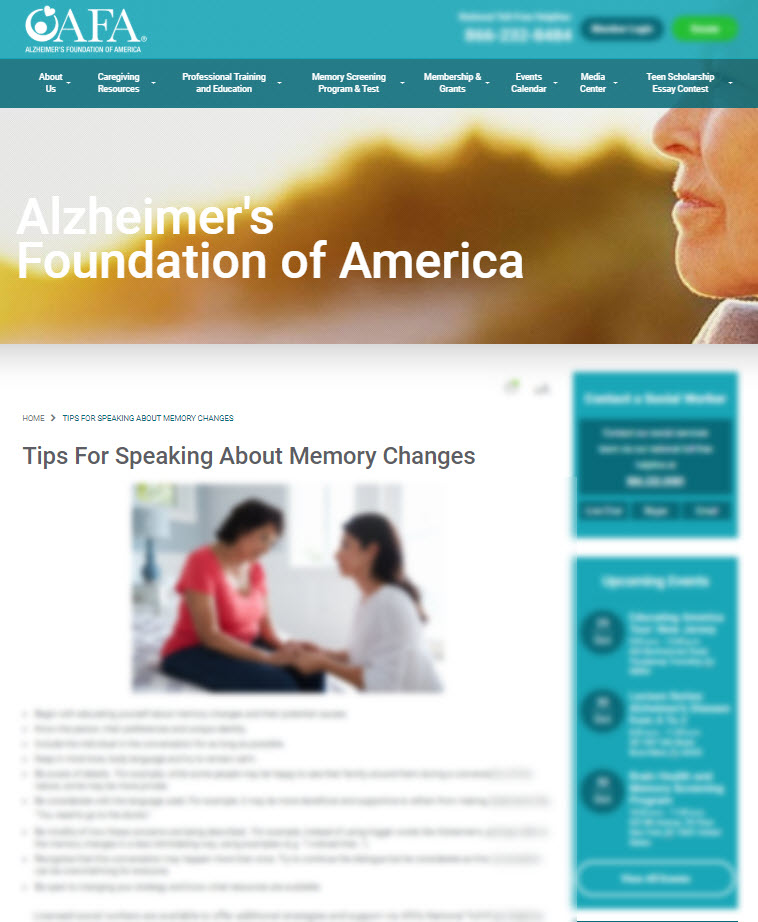 Tips For Speaking About Memory Changes