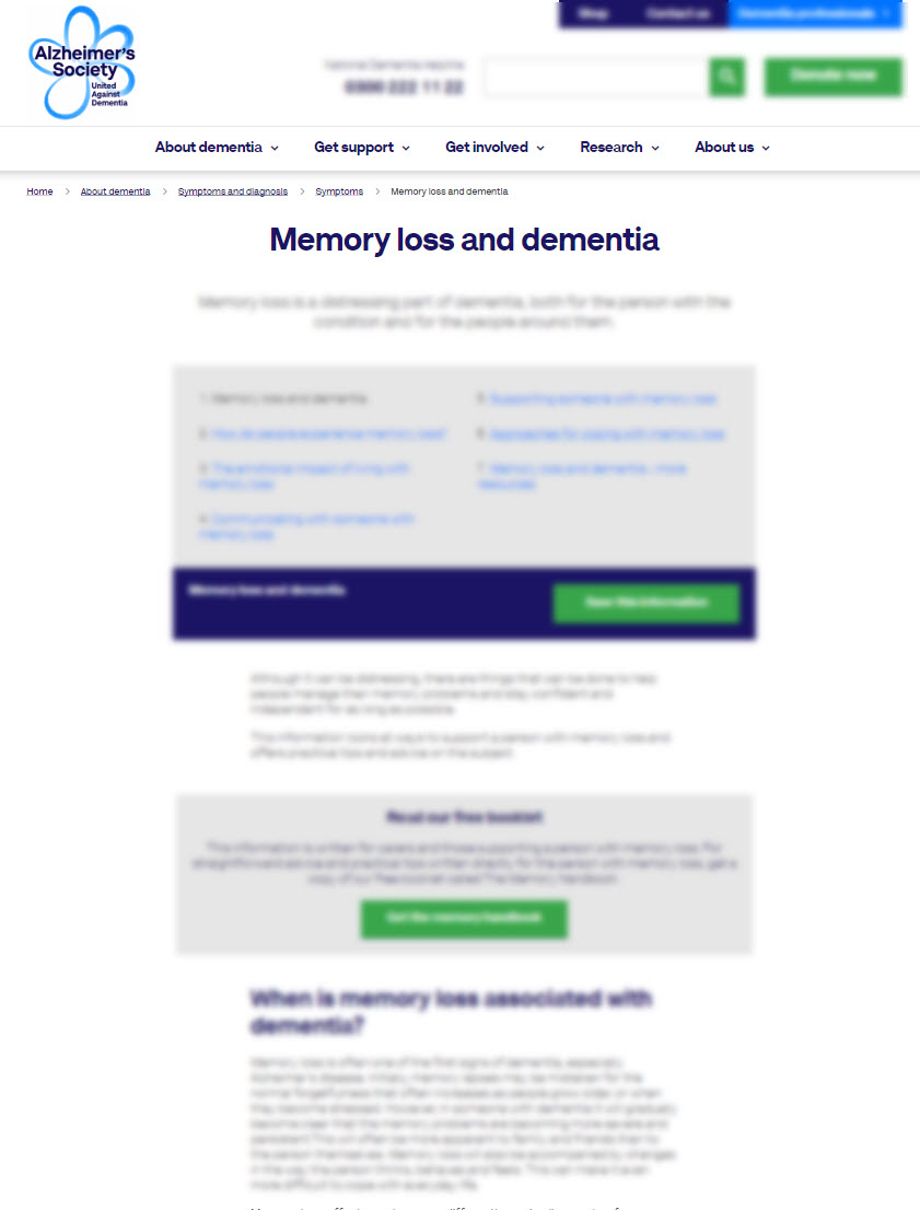 Memory Loss and Dementia