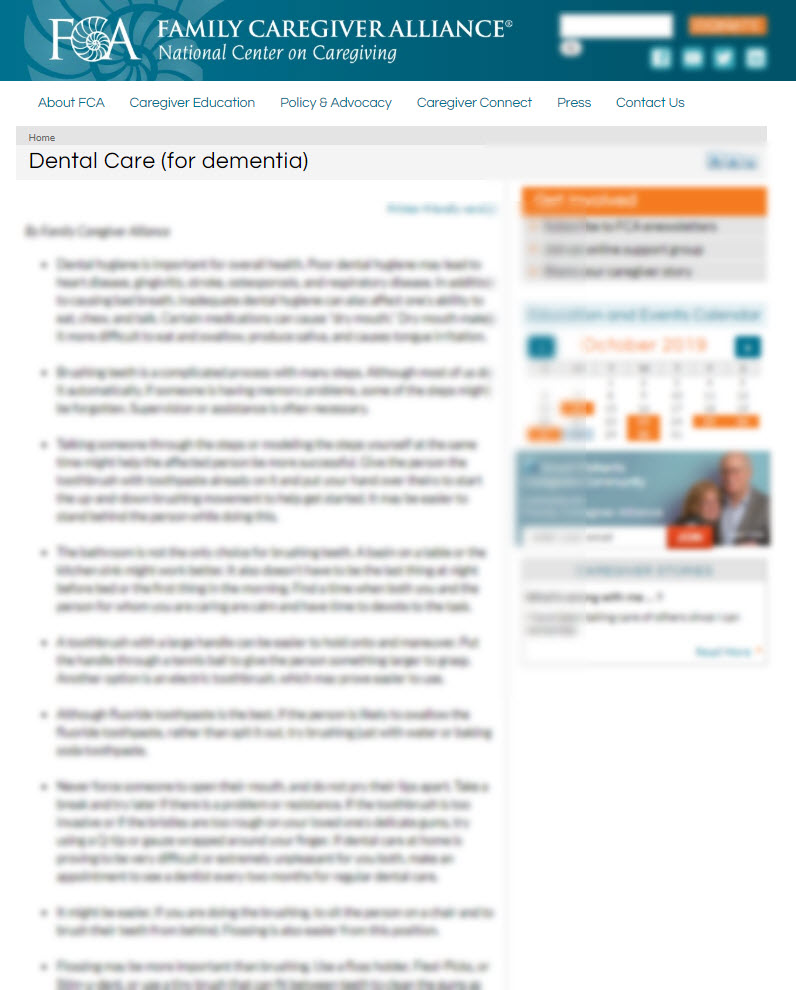 Dental Care (for dementia)