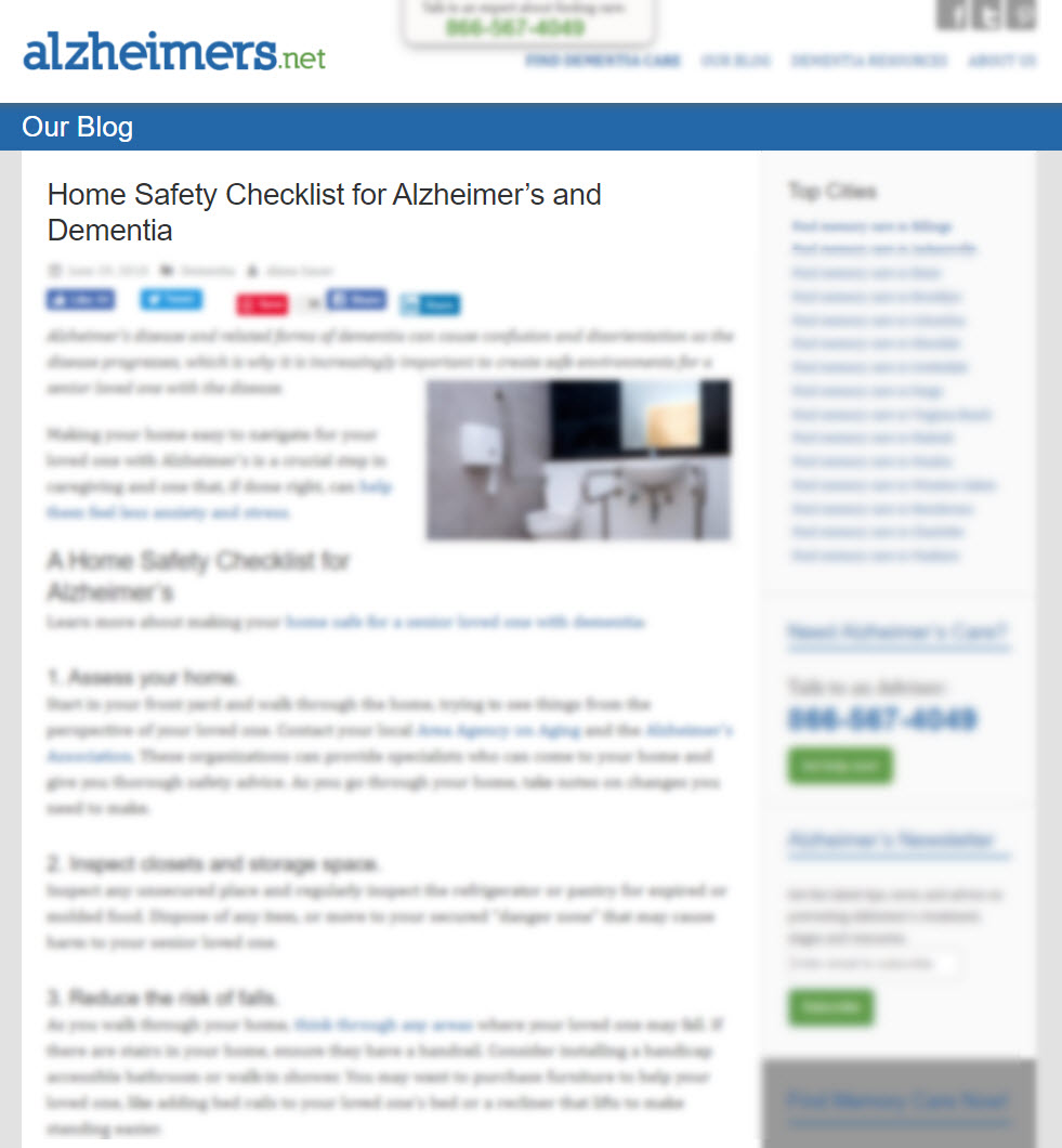 Home Safety Checklist for Alzheimer’s and Dementia