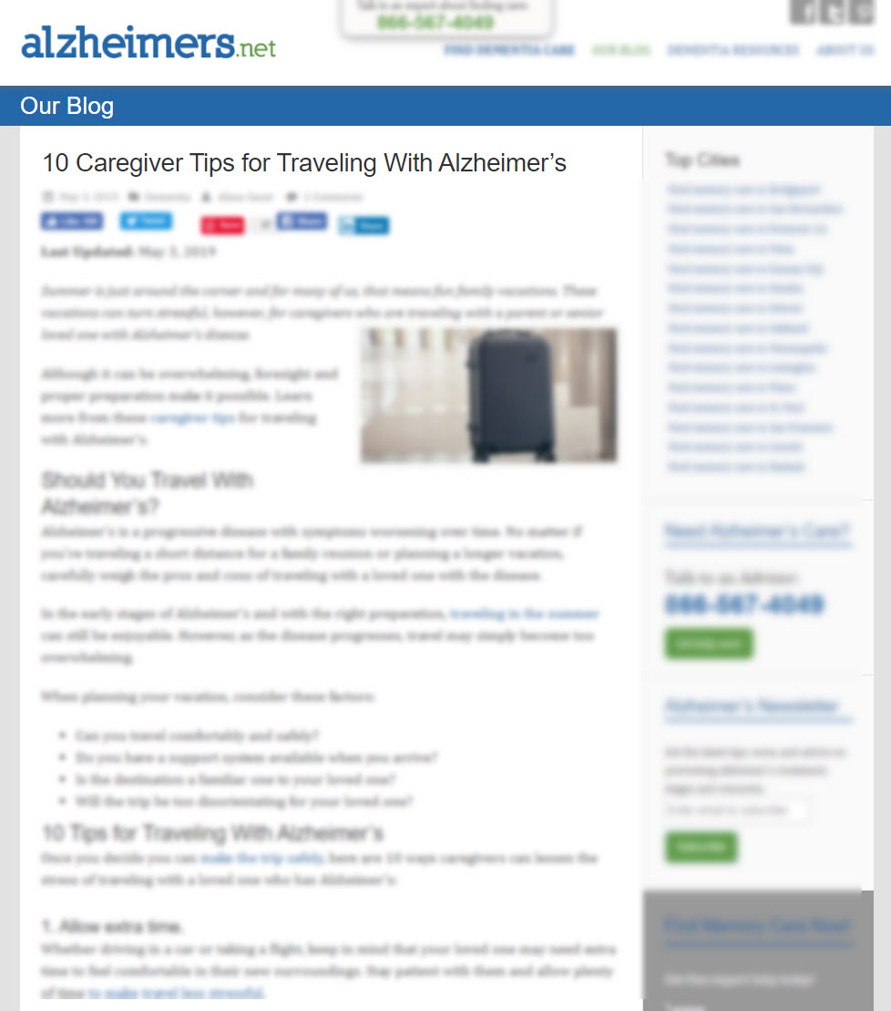 10 Caregiver Tips for Traveling With Alzheimer’s