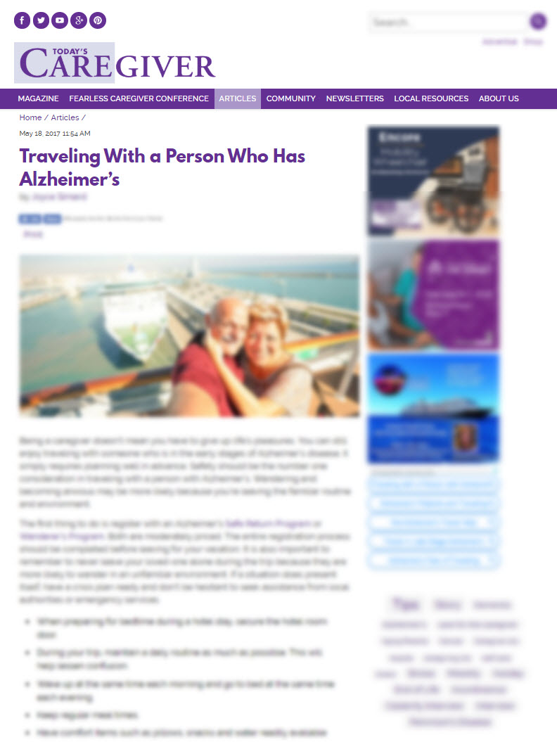 Traveling With a Person Who Has Alzheimer’s