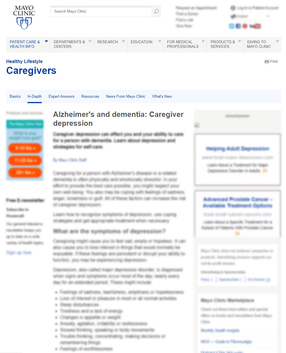 Alzheimer's and Dementia: Caregiver Depression
