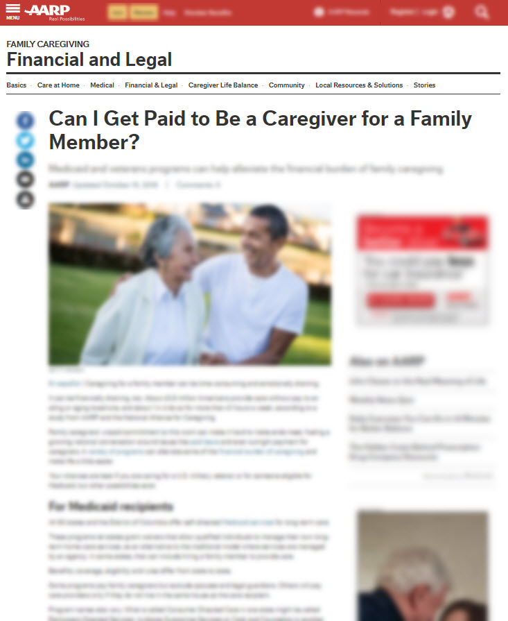Can I Get Paid to Be a Caregiver for a Family Member?
